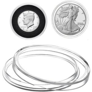 MUDOR Silver Dollar Coin Holders with 10 Size Gasket, 100 Pack Coin Storage Cases for Silver Eagle,Morgan,Cent,Nickel,Quarter, Plastic Coin Collection Supplies Protectors Capsules for Collectors
