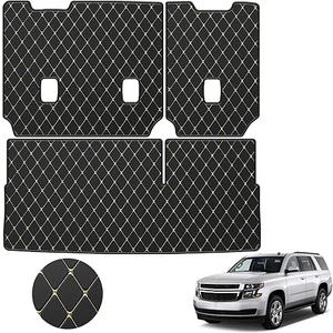 Cargo Mat & Backrest Mat for 2015-2020 Chevrolet Tahoe/GMC Yukon(Not for XL) - Custom Fit PU Leather Cargo Liner - All Weather Anti-Slip Waterproof Easy to Clean Cargo Mats