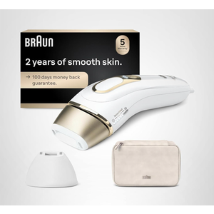 Braun IPL, Silk·Expert Pro 5, IPL Hair Removal for Women and Men, Permanent Laser Hair Reduction At-Home, 2 Heads, Pouch, IPL5137