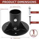 1PC Round Posts Base Bracket Chain Link Fence Flange Post Holder Heavy Solid Pole Floor Flange for Holding Fence Mailbox Pergola Railing Deck Round Posts (OD 2-3/8'') with Screws