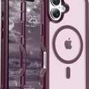 Magnetic for iPhone 17 Case, [Compatible with MagSafe][Military Grade Drop Protection][Heavy Duty Protection][Non-Slip][Shockproof] 2-Layer Durable Bumper Phone Case 6.3''-Wine Red