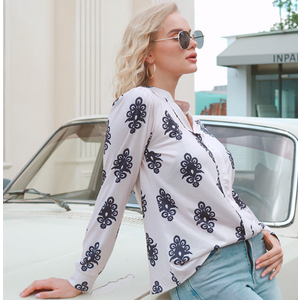 Viracy Womens Long Sleeve Shirts Fall Tops Dressy Casual V Neck Pleated Shirts Business Basic Trendy Clothes 2024 Size XXL