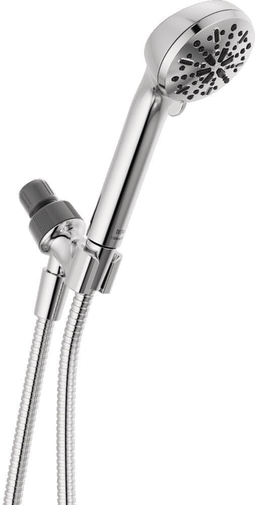Delta Faucet 4-Spray Handheld Shower Head, Chrome Shower Head with Hose, Showerheads & Handheld Showers, Handheld Shower Heads, Detachable Shower Head, Hand Shower 1.75 GPM, Chrome 75413