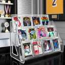 Magnetic Card Holder 3-Tier, Card Display Stand Clear Acrylic Trading Sports Card Display