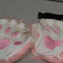 HAOAN Faux Fur Cat  Fox Tail and Paw Gloves Set Plush Halloween Parties Cosplay Costume Accessories