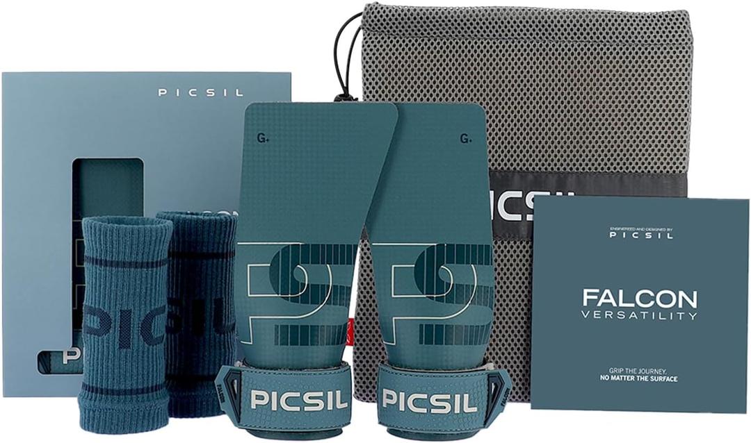 PICSIL | Falcon Grips | Grip All Surfaces and Bar Types | Use with Magnesium | Carbon Fibre Material | for Crosstrainig, WOD, Gym & Calisthenics |