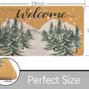 Christmas-Welcome Door-Mats Winter-Pine-Trees Coir-DoormatsNon-Slip Front Door Mat Seasonal Winter-Christmas Holiday Doormat for Indoor Outdoor Entrance Decor 17 X 29 Inch (Cedar)