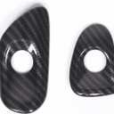 Door Lock Switch Button Frame Compatible with Chevy Corvette C6 2005-2013, Inner Door Push Button Trim, Door Release Switch Button Trim Cover Bezel Decoration Accessories, ABS (Carbon Fiber)