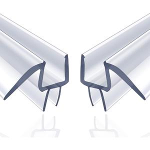 Shower Door Bottom Seal, 2-Pack Frameless Door Seal for 5/16 Inch Glass Door- 39 Inch Long Ultra Clear Shower Door Seal Strip, Stop Shower Leaks and Create a Water Barrier(5/16" Door)