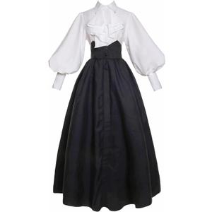 Vibsion Vintage Victorian Dress Edwardian Medieval Renaissance Costume Women, XL
