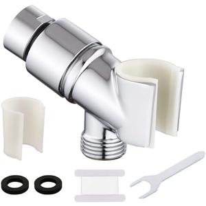 LUOFANT All Metal Handheld Shower Head Holder - Adjustable Shower Rod Holder with Brass Pivot Ball - Handheld Shower Head Holder - Shower Hose Holder for attaching Shower arm to Shower Hose, Chrome…