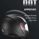 VEVOR Full Face Motorcycle Helmet DOT Approved, Dual Visor & Interchangeable Lens, Smart Street ABS Helmet Comfortable Motocross Helmet, Fit for Youth & Adults