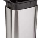 Amazon Basics MEDIUM Trash Can, 7.9 Gallon (30L), Smudge Resistant Rectangular Bin with Soft-Close Lid, Step Foot Pedal, Removable Inner Bucket, Brushed Stainless Steel, Satin Nickel Finish