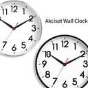 AKCISOT 16 Inch Wall Clock Large Silent Non-Ticking Wall Clocks Battery Operated - Analog Classic Clock Decorative for Living Room, Office, Home, School(Black)