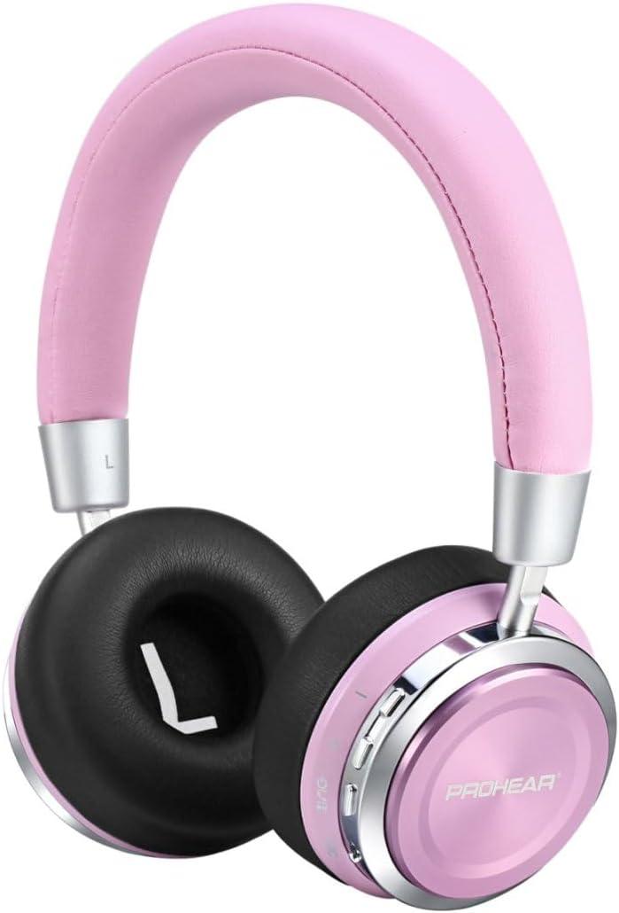 PROHEAR Kids Noise Cancelling Headphones for Study, Travel & Daily Use, Pink