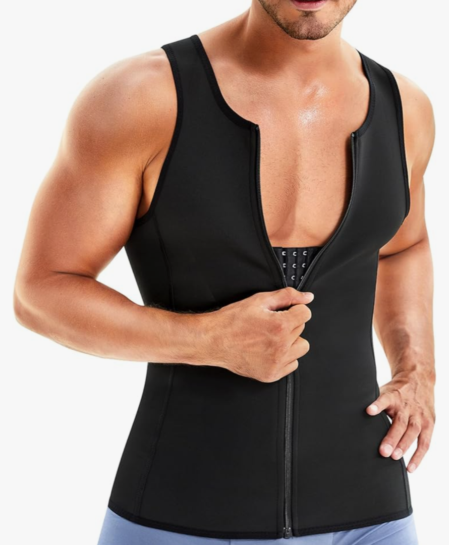 Slim&Trim Men Shapewear Slimming Body Shaper Compression Shirt Tank top with Zipper Underwear For tummy control XXL