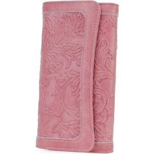 MEITRUE Women's Wallet Leather RFID Blocking Trifold Ladies Purse Embossed long Clutch Card Holder Phone Checkbook Organizer