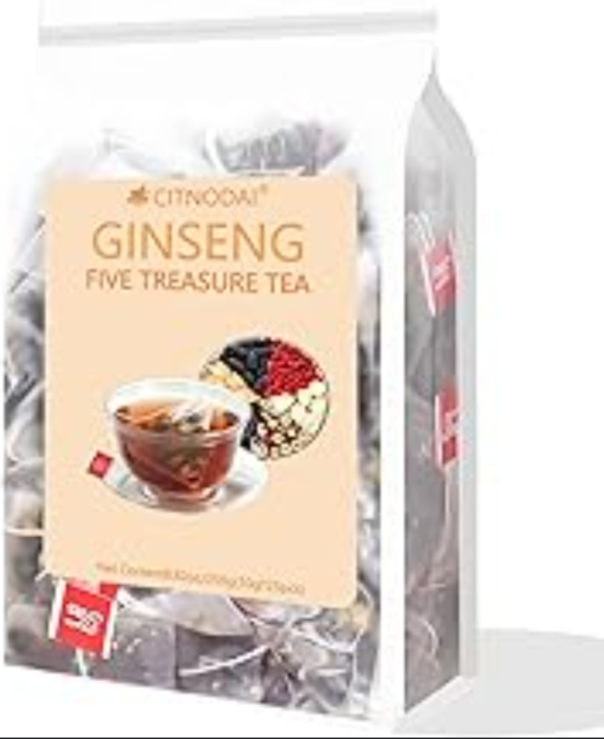 Ginseng Five Treasures Traditional Chinese Herbal Tea, 25 Tea Bags, Natural Kidney Support Blend, 250g (1). 11/08/2026