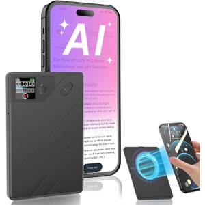 Ai Voice Recorder, Note Voice to Text Recorder W/Magnetic Case, App Control, Transcribe & Summarize with by Chatgpt, Support 112 Languages, 64GB Memory, Audio Recorder for Lectures, Meetings, Calls (black)