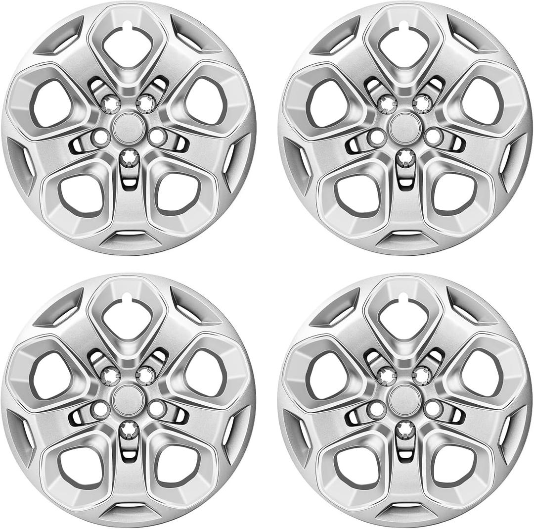 Wheel Hubcaps Compatible with Ford Fusion 2010 2011 2012; 17 inch Wheel Covers Set of 4 Pcs; AE5Z1130D (Silver)