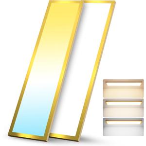 AIKVSXER 1x4 LED Flat Panel Light Surface Mount for Auditoriums Hotel-50W 5500LM 120V 3000K/4000K/5000K Triac Dimming 10%-100% Kitchen Lights Ceiling Flush Mount