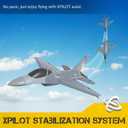 volantexrc 4CH RC Plane 2.4GHz Jet F-16 Fighting Falcon RC Airplane Fighter Ready to Fly with Xpilot Stabilizer System, One Key Aerobatic Perfect for Adults Gray