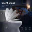 Round Toilet Seat, Standard 16.5 Slow/Soft Close Round Toilet Seat for Round Toilets, No-Slam Quiet-Close Lid, Easy-to-Install, White, Durable Never-Loosen Design