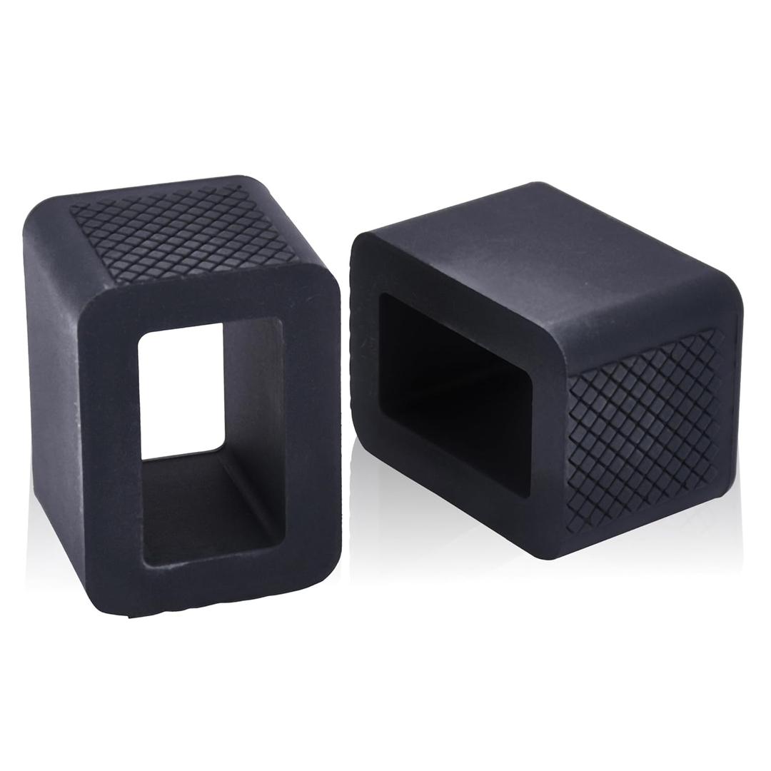 Enovoe Seat Belt Buckle Holder 2 Pack - Soft Silicone Buckle Booster for Easy Access - Convenient for Kids & Adults - Easy Installation - Car Seat Buckle Helper - 2.5x1.6x1.7 in (Black)