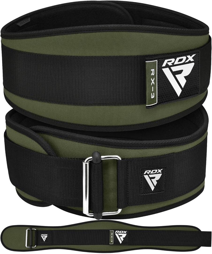 RDX Weight Lifting Belt AUTO LOCK, 6.5 Padded Back Support, Men Women Gym Fitness Strength Training, Bodybuilding Powerlifting Weightlifting Workout, Deadlift Squat, Pro Exercise Equipment (Army Green)