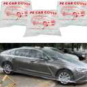 LuliKa 3 Packs Disposable Car Cover Clear Plastic Car Cover Universal Rain Dust Garage Cover with Elastic Band Medium (12.4 FT x 21.6 FT)