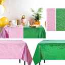 2 Pcs Witch Holographic Tablecloth for Birthday Party Pink and Green 54" x 108" Witch and Princess Themed Decoration Shimmer Iridescent Metallic Plastic Glitter Laser Rectangular Table Covers