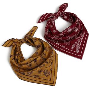 Soft Cotton Viscose Bandana 22''x22'' for Women and Men Multi-purpose Headband Hair Scarf Handkerchief as Gifts