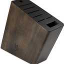 Shun Angled Knife Block, 8 Slot Wooden Knife Holder, Made from Genuine Dark-Stained Wood, Kitchen Storage for Professional and Home Chefs