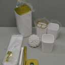 Bathroom Accessory Set - Bathroom Set, 12PC Bathroom Accessories Set, White Bathroom Accessories Set, Mini Trash Can, Toilet Brush, Trash Can & Soap Dispenser