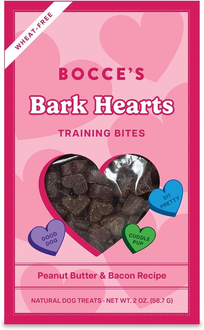 2 x Bocce's Bakery Bark Hearts Training Bites Dog Treats, 2 oz (2 Ounce (Pack of 1))