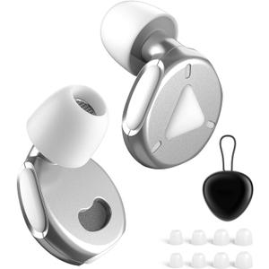 Noise Cancelling Ear Plugs, Fismool Concert earplugs with 36dB Noise Reduction and 8 Silicone Soft Ear Heads,Reusable Hearing Protection for Sleep,Work,Focus,Travel, White