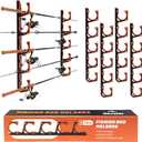 Gocozer Fishing Rod Holder for Garage, H5 Wall or Ceiling Mounted Fishing Pole Holders with Soft Protective Pad, Fishing Rod Storage Organizer, Horizontal Fishing Rod Wall Mount Nets Storage (4 PACK)