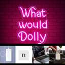 What Would Dolly Do Neon Sign, Cowboy Themed Party Motivational Quote Neon Light Sign, 9.8"x15.7", USB Powered for Country Music Lover Home Decor Christmas Birthday Gift