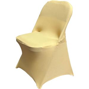 HAINARverS Folding Chair Covers for Wedding, 10pcs Stretch Spandex Washable Fabric Chair Cover, Decoration Chair Cover for Wedding, Party, Banquet, Birthday, Conference, Event(Champagne, 10 PCS)