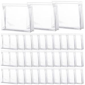Xuniea 50 Pcs Mini Clear Makeup Bag Small Clear Zipper Pouch Travel Plastic Cosmetic Organizer Waterproof for Toiletries Swimsuit Bikini Bathing Suit(8.6'',Transparent)