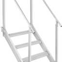VEVOR Dock Ladder with Rubber Mat, Dock Steps 30"-39" Adjustable Height, Dock Stairs Aluminum 4 Step, Each Step 22" x 4", 500Lbs Load, for Lake, Marine Boarding, Pool