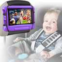 BIGASUO Car Headrest Mount Holder for Kids Tablet Holder for Car Backseat Anti-Slip Strap Holding Net Adjustable Angle Seat Mount Fits All 7 to 12.9 Inch Tablets (1 Pack)