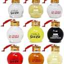 Joiedomi 9 Pcs Christmas Boozeball Ornaments Set, Xmas 1.7 oz Clear Fillable Ball, Tree Hanging Decorations for Christmas Holiday Indoor and Outdoor Decorations