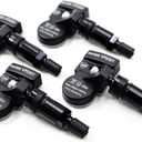 Set of 4 Veritek VPS001 TPMS 433mhz Tire Pressure Sensors for Porsche Replaces OE Part # 99760602101 99760602102 95536166100 w/Black Aluminum Valve Stems