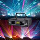 DJ Lights Party Lights, Gruolin RGB Full Color Laser Stage Light Music Sound Activated & DMX Control Patterns Projector, Perfect for Party Disco Bar Club Stage & DJ Lighting