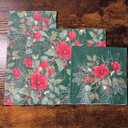 2 x IHR Ideal Home Range Cocktail Napkins Disposable 3-Ply Paper Party Napkin Pack, 5" x 5", Christmas Flowers (Green), 20-Count