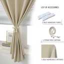 Self Adhesive Portable Blackout Curtains for Bedroom Easy to Install Window Thermal Lnsulated Kitchen Room Darkening Small Window Curtains, Cortinas Para Cuarto, 35"W X 79"L, Beige, 1 Panel
