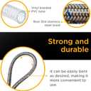 Kabel-Elektro 4 Ft. washing machine hoses Set (Straight / 90 deg.). Wide internal Diameter, 3/4 inches connector compatible NPT faucets and washing ports, Stainless Steel, PVC