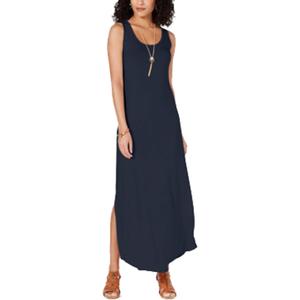 Style & Co. Sleeveless Slit Maxi Dress (Industrial Blue, XS)