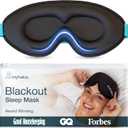 MyHalos Sleep Mask  3D Blackout Eye Mask for Women & Men, Side Sleepers, Zero Pressure Memory Foam Eyelash Friendly, Breathable,Award-Winning Sleep Aid for Travel (Black, 1 Count (Pack of 1)
